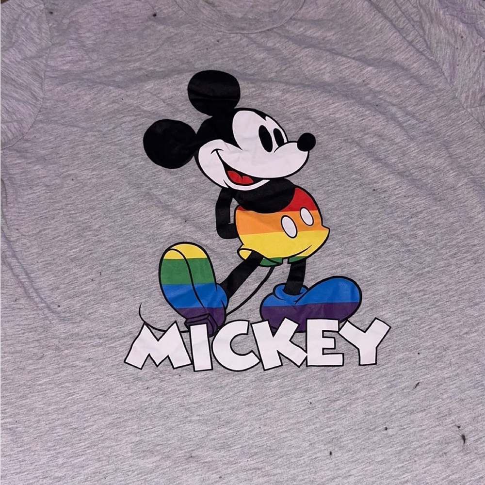Gray Mickey Mouse Graphic T-Shirt
